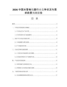 2026中國水管卷線器行業(yè)競爭狀況與需求前景預(yù)測報告