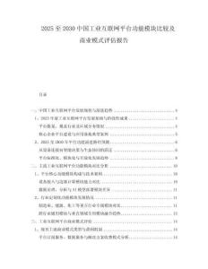 2025至2030中國工業(yè)互聯(lián)網(wǎng)平臺功能模塊比較及商業(yè)模式評估報告
