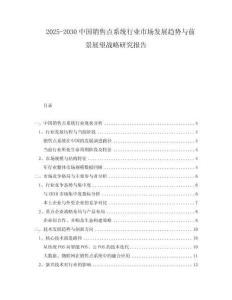 2025-2030中國銷售點(diǎn)系統(tǒng)行業(yè)市場發(fā)展趨勢與前景展望戰(zhàn)略研究報告