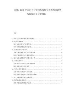2025-2030中國定子行業(yè)市場發(fā)展分析及發(fā)展趨勢與投資前景研究報告