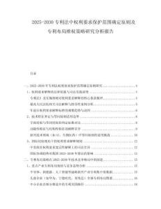 2025-2030專(zhuān)利法中權(quán)利要求保護(hù)范圍確定原則及專(zhuān)利布局維權(quán)策略研究分析報(bào)告