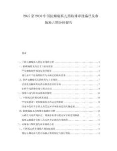 2025至2030中國(guó)抗癲癇孤兒藥特殊審批路徑及市場(chǎng)獨(dú)占期分析報(bào)告