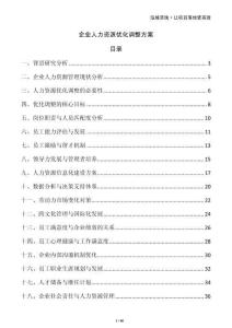 企業(yè)人力資源優(yōu)化調(diào)整方案