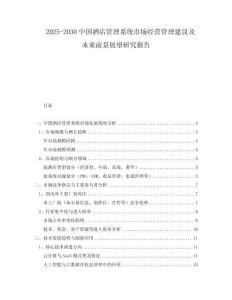2025-2030中國(guó)酒店管理系統(tǒng)市場(chǎng)經(jīng)營(yíng)管理建議及未來前景展望研究報(bào)告