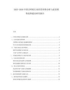 2025-2030中國(guó)尋呼機(jī)行業(yè)經(jīng)營(yíng)形勢(shì)分析與前景銷售趨勢(shì)建議研究報(bào)告