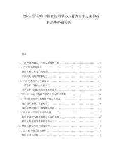 2025至2030中國智能駕駛芯片算力需求與架構(gòu)演進(jìn)趨勢分析報(bào)告