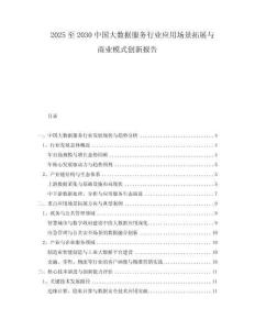 2025至2030中國大數(shù)據(jù)服務(wù)行業(yè)應(yīng)用場景拓展與商業(yè)模式創(chuàng)新報(bào)告