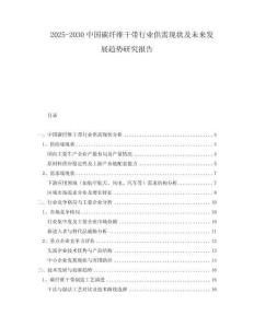 2025-2030中國碳纖維干帶行業(yè)供需現(xiàn)狀及未來發(fā)展趨勢研究報告