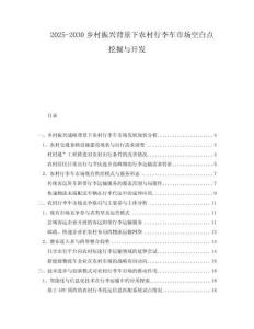 2025-2030鄉(xiāng)村振興背景下農(nóng)村行李車(chē)市場(chǎng)空白點(diǎn)挖掘與開(kāi)發(fā)