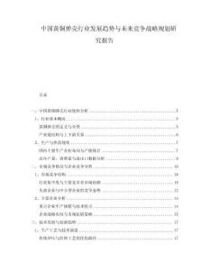 中國黃銅彈殼行業(yè)發(fā)展趨勢與未來競爭戰(zhàn)略規(guī)劃研究報告