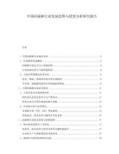 中國硅碳棒行業(yè)發(fā)展趨勢與投資分析研究報告