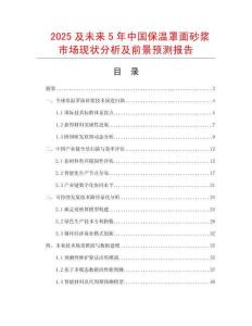 2025及未來5年中國保溫罩面砂漿市場現(xiàn)狀分析及前景預(yù)測報告
