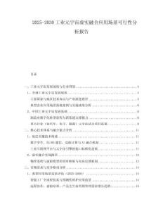 2025-2030工業(yè)元宇宙虛實融合應(yīng)用場景可行性分析報告