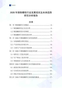 2026年銅制螺栓行業(yè)發(fā)展現(xiàn)狀及未來(lái)趨勢(shì)研究分析報(bào)告