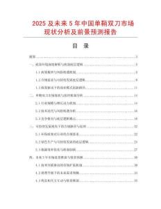 2025及未來5年中國單鞘雙刀市場現(xiàn)狀分析及前景預測報告