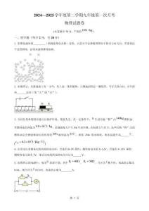 安徽省蕪湖市南陵縣九年級下學(xué)期第一次月考物理試題-A4