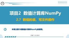 Python數據分析與可視化項目教程 課件  項目2 數值計算庫NumPy2.7