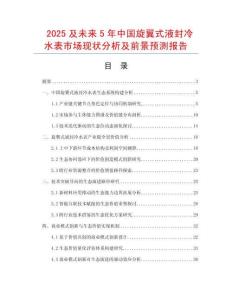 2025及未來5年中國旋翼式液封冷水表市場現狀分析及前景預測報告