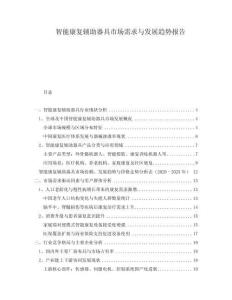 智能康復(fù)輔助器具市場需求與發(fā)展趨勢報告