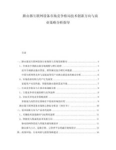 路由器互聯(lián)網(wǎng)設(shè)備市場(chǎng)競(jìng)爭(zhēng)格局技術(shù)創(chuàng)新方向與商業(yè)策略分析指導(dǎo)