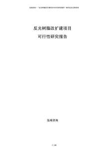 反光樹脂改擴建項目可行性研究報告