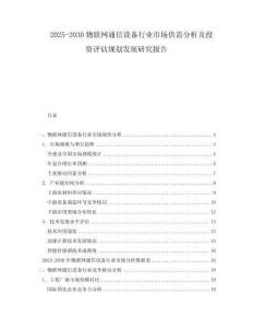2025-2030物聯(lián)網(wǎng)通信設(shè)備行業(yè)市場供需分析及投資評估規(guī)劃發(fā)展研究報(bào)告