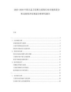 2025-2030中國人造衛星推力系統行業市場供需分析及投資評估規劃分析研究報告
