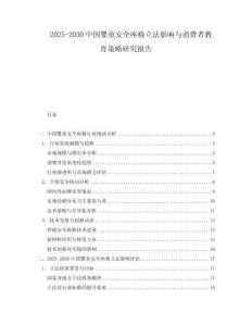 2025-2030中國嬰童安全座椅立法影響與消費者教育策略研究報告