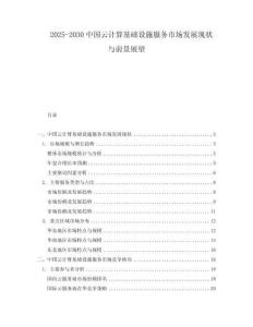 2025-2030中國云計算基礎(chǔ)設(shè)施服務(wù)市場發(fā)展現(xiàn)狀與前景展望