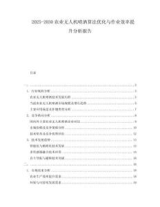2025-2030農(nóng)業(yè)無人機(jī)噴灑算法優(yōu)化與作業(yè)效率提升分析報(bào)告