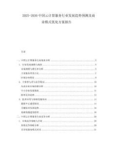 2025-2030中國云計算服務行業發展趨勢預測及商業模式優化方案報告
