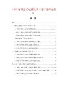 2025年固定式起重機(jī)項目可行性研究報告