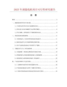2025年剝捻線機項目可行性研究報告