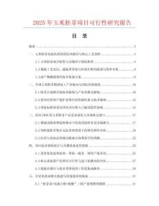 2025年玉米胚芽項目可行性研究報告