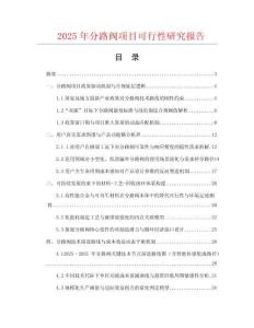 2025年分路閥項(xiàng)目可行性研究報(bào)告