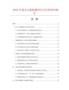 2025年復方天仙膠囊項目可行性研究報告