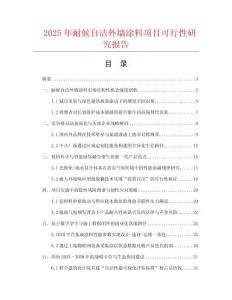 2025年耐候自潔外墻涂料項(xiàng)目可行性研究報(bào)告