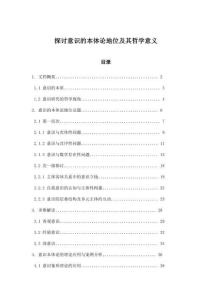 探討意識的本體論地位及其哲學(xué)意義