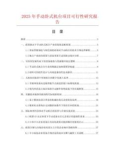 2025年手動臥式機臺項目可行性研究報告