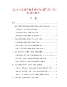 2025年家庭智能多媒體配線箱項(xiàng)目可行性研究報(bào)告