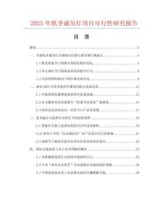 2025年紙圣誕吊燈項(xiàng)目可行性研究報(bào)告