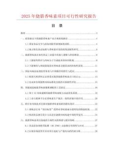 2025年燒臘香味素項(xiàng)目可行性研究報(bào)告