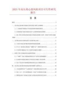 2025年高壓離心鼓風機項目可行性研究報告