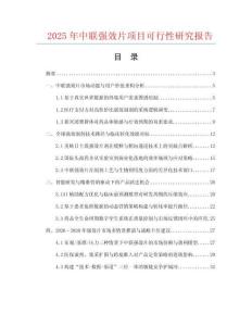 2025年中聯(lián)強效片項目可行性研究報告