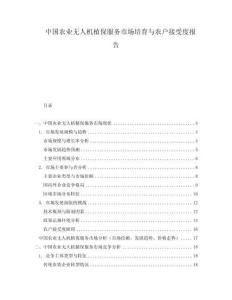 中國農業無人機植保服務市場培育與農戶接受度報告