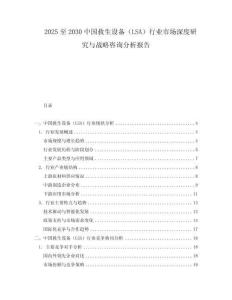 2025至2030中國救生設備（LSA）行業市場深度研究與戰略咨詢分析報告