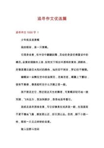 追尋作文優選篇