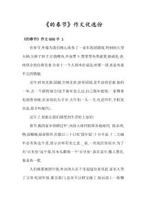 《的春節》作文優選份