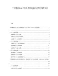 中國(guó)漂洗添加劑行業(yè)價(jià)格戰(zhàn)成因及利潤(rùn)修復(fù)空間