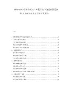 2025-2030中國(guó)物流軟件開(kāi)發(fā)行業(yè)市場(chǎng)需求供需分析及系統(tǒng)升級(jí)規(guī)劃分析研究報(bào)告